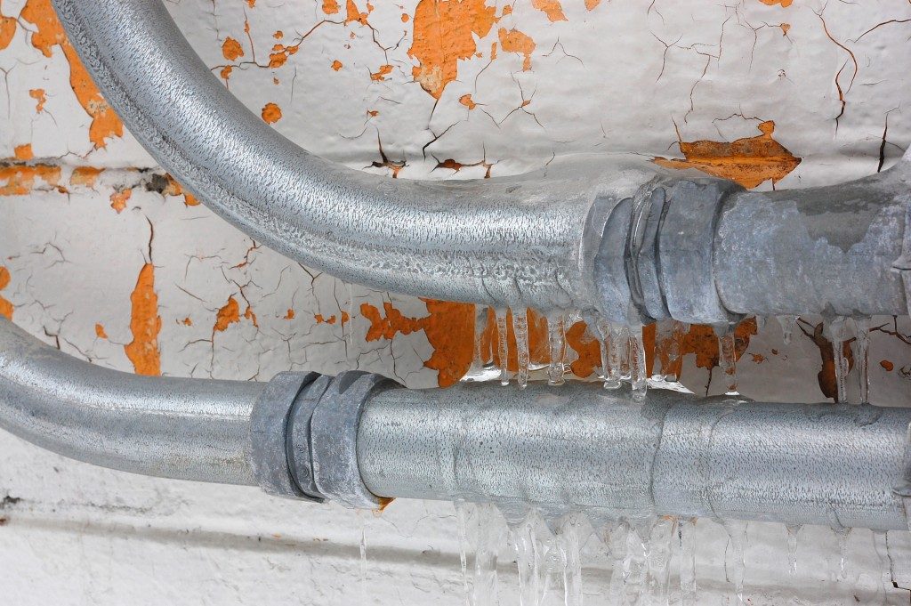 Example of frozen pipes
