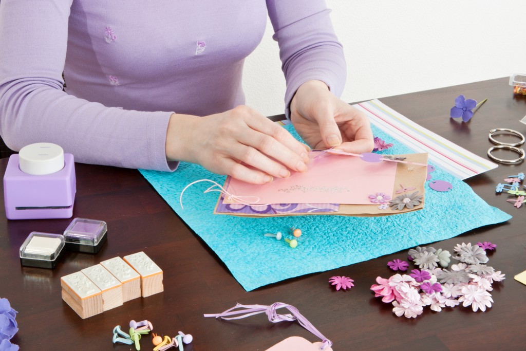 woman making crafts