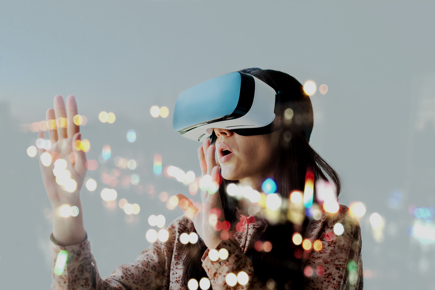 Female experiencing virtual reality