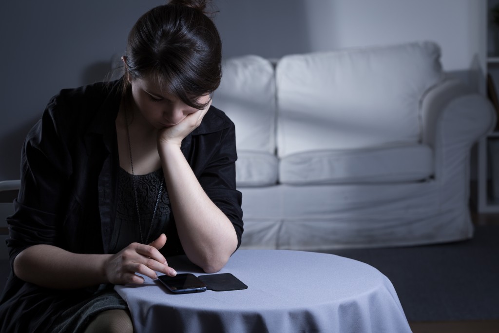 woman alone at home