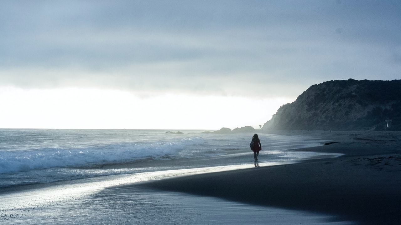 walking on the beach