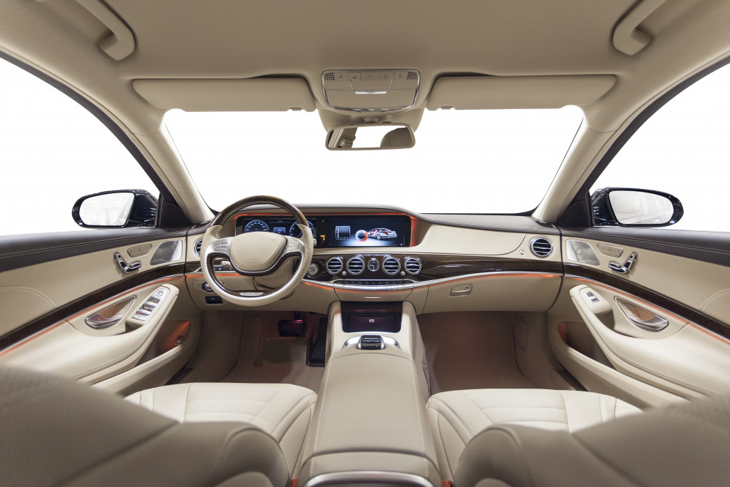 beige modern car interior