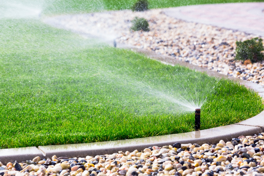 Healthy lawn for a good home facade