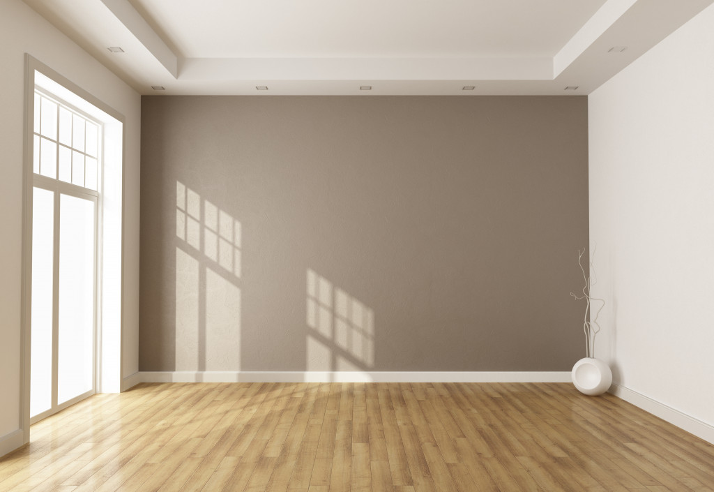 empty room interior with sunlight